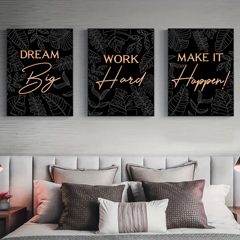 Home Office Room Inspiration - Modern İlham Verici Tırnaklar Tuval Sanat