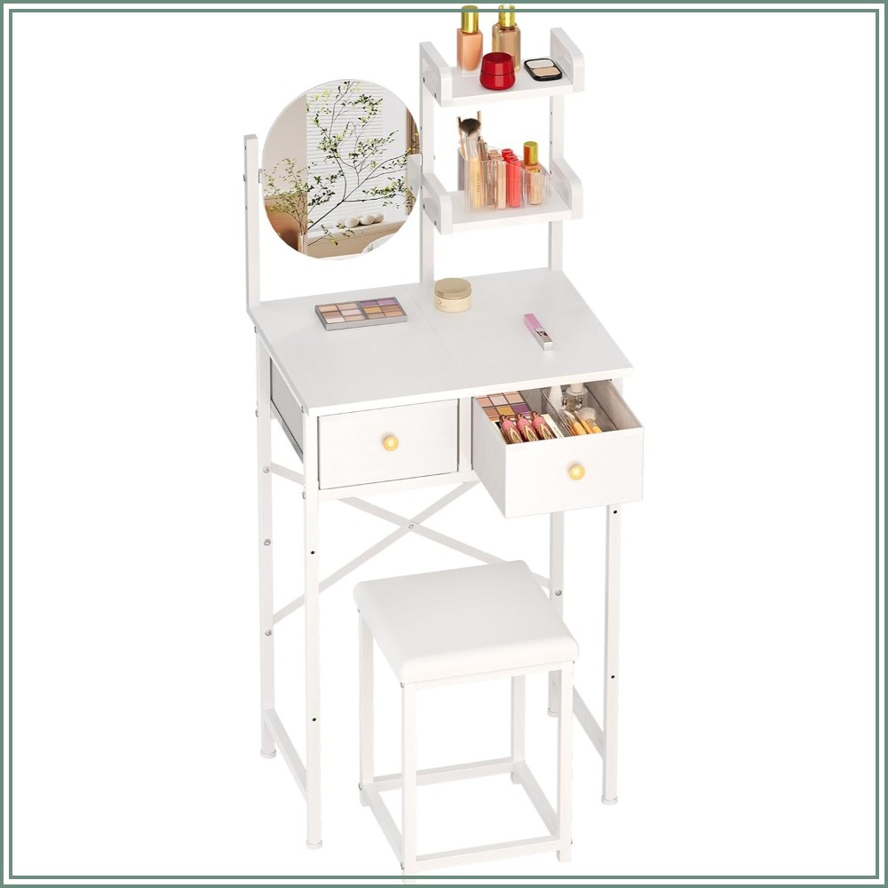 Desk Drawer Small - 19,7 inçlik Küçük Makyaj Masası, Aynalı
