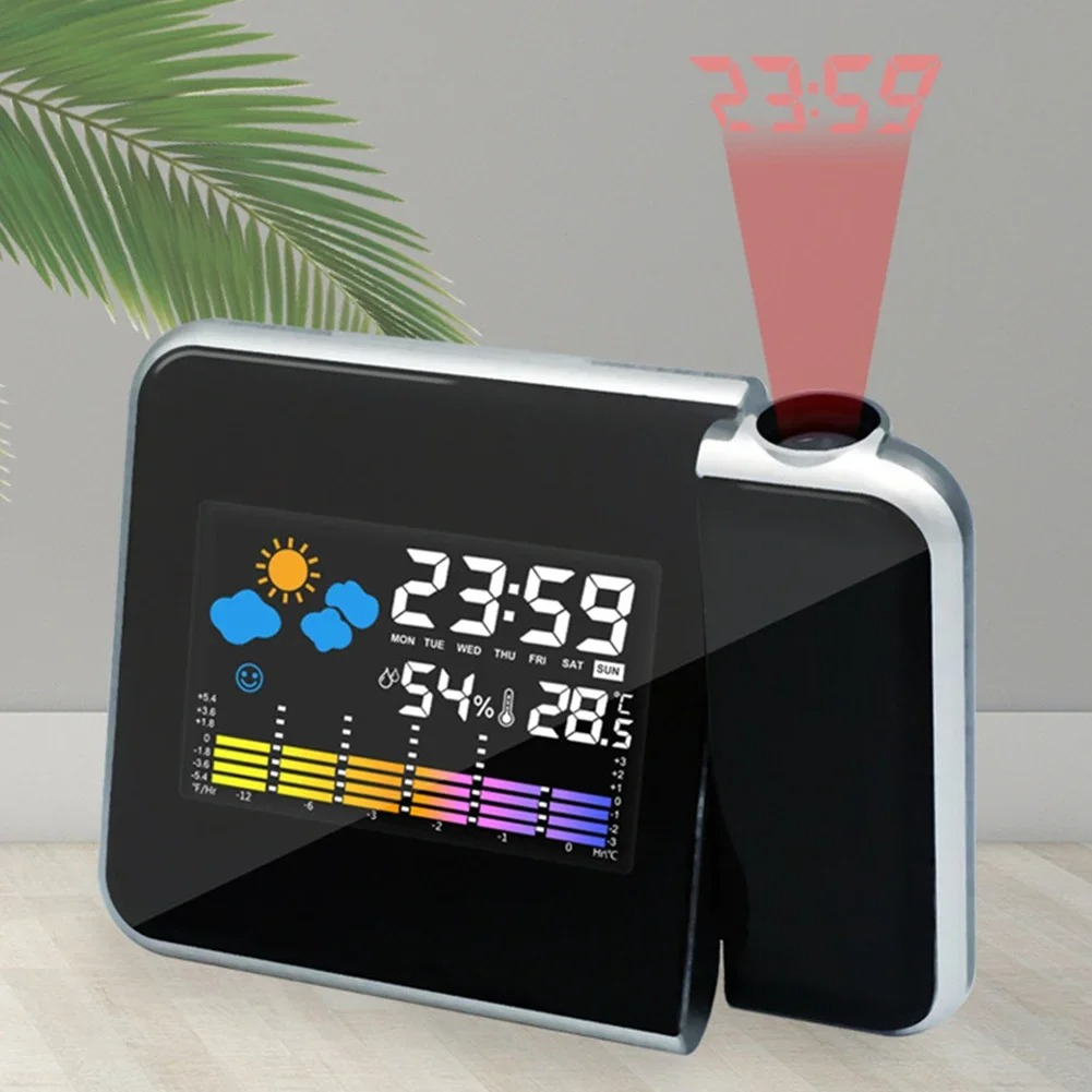 Led Desk Clock - LED Döner Projeksiyonlu Çalar Saat Renkli