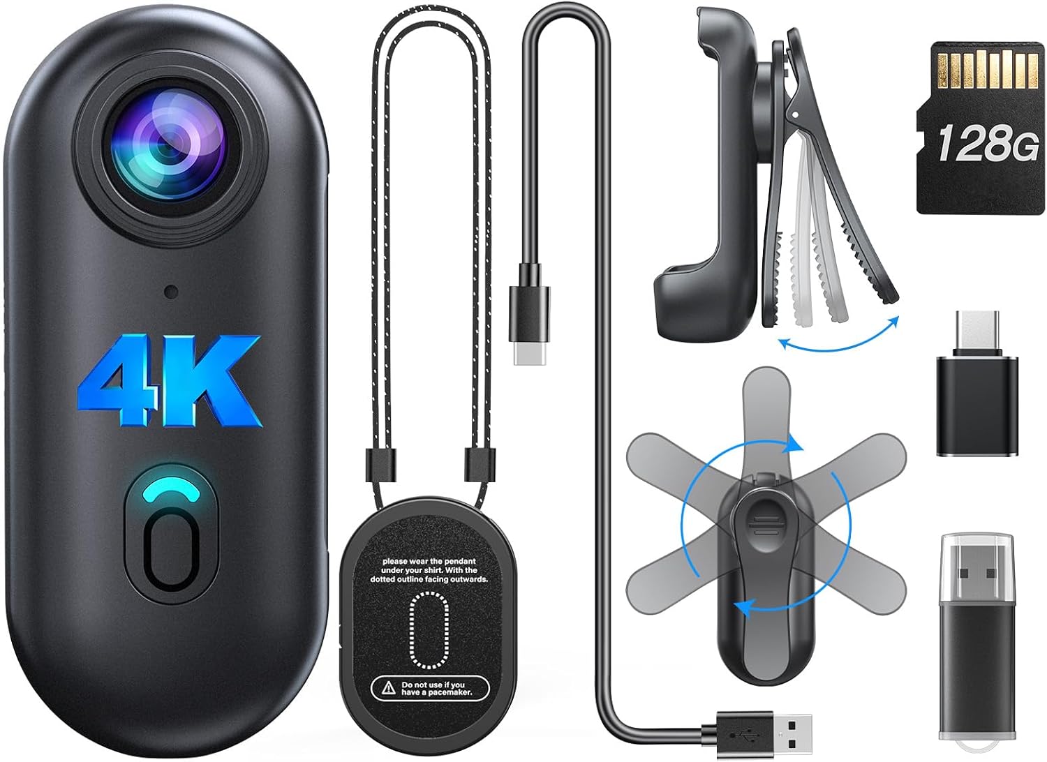 Webcam Hd 1080P - BOBLOV W4 Mini Gövde Kamerası 1080P