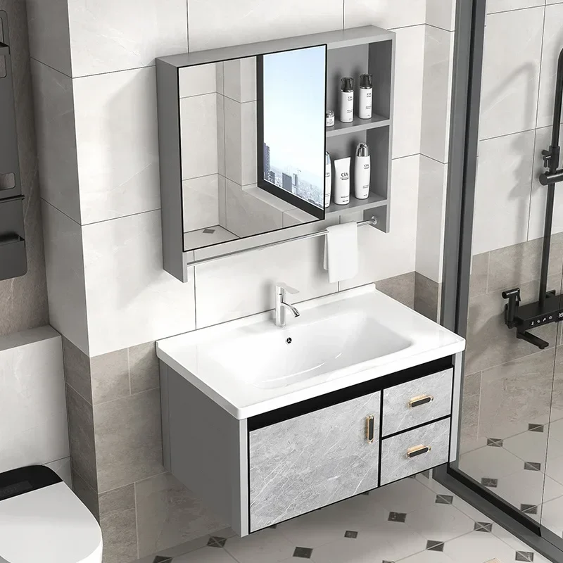 Drawer Pedestal Cabinet - Modern Banyo Dolabı, Lavabolu 24 inç