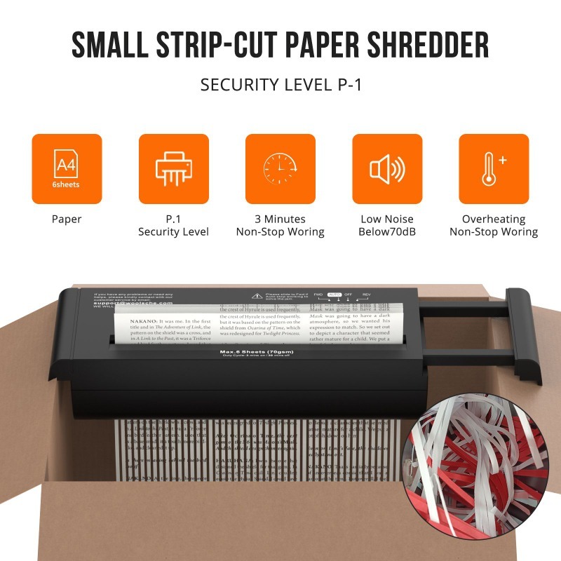 Home Office Paper Shredder - Manuel Kağıt Parçalayıcı, Taşınabilir El Kranklı