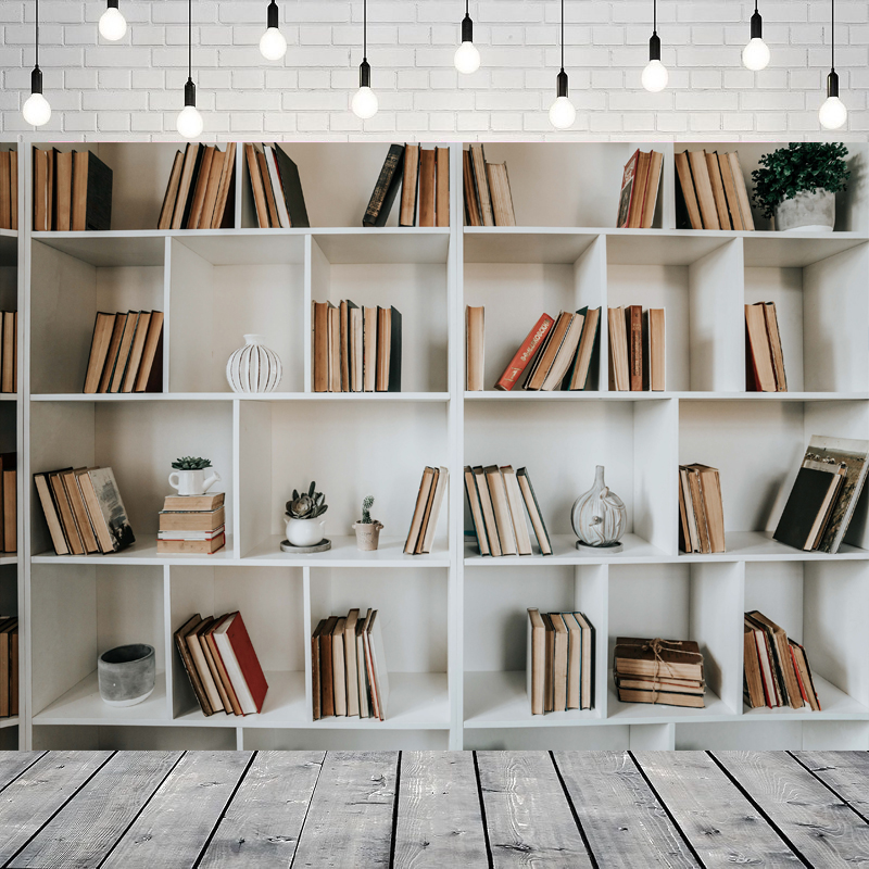 Home Office Zoom Background - Beyaz Kitaplık Fotoğraf Arka Planı Kütüphane