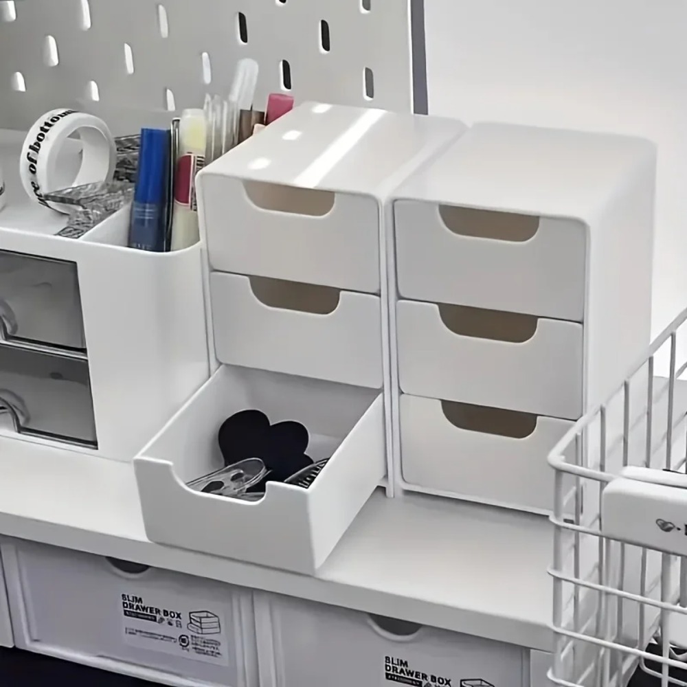Office Drawer Organizer - Şık 3 Katlı Çekmeceli Masa Düzenleyici