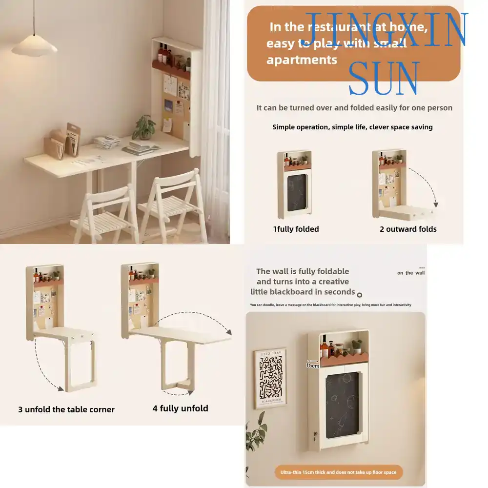 Home Office Of Ikea - Modern Katlanabilir Duvar Masası, Gizli Depolama