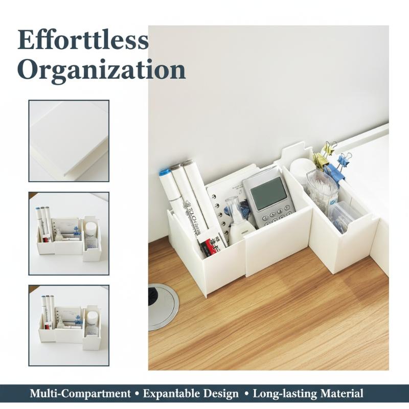 Office Drawer Organizer - Plastik Saklama Düzenleyici 4'lü Ayarlanabilir Çekmece
