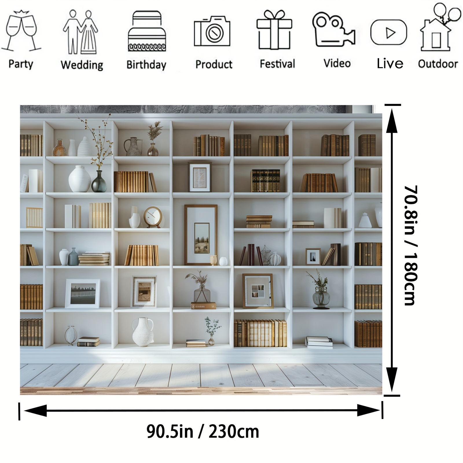 1 adet Beyaz Kitaplık arka pla - Home Office Zoom Background incelemesi ve fiyatı