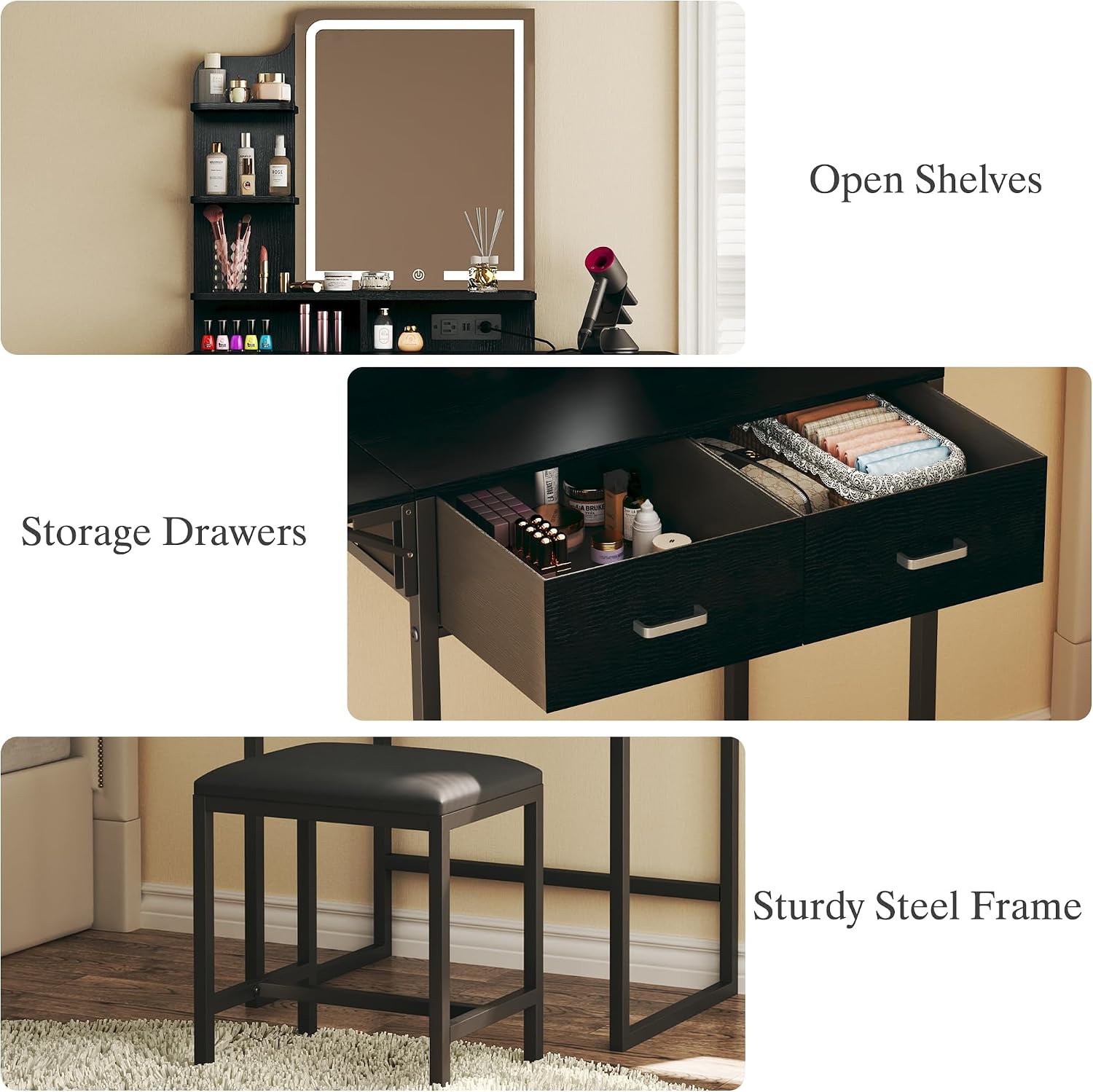 Aynalı ve Işıklı Makyaj Masası - Desk Drawer Small incelemesi ve fiyatı