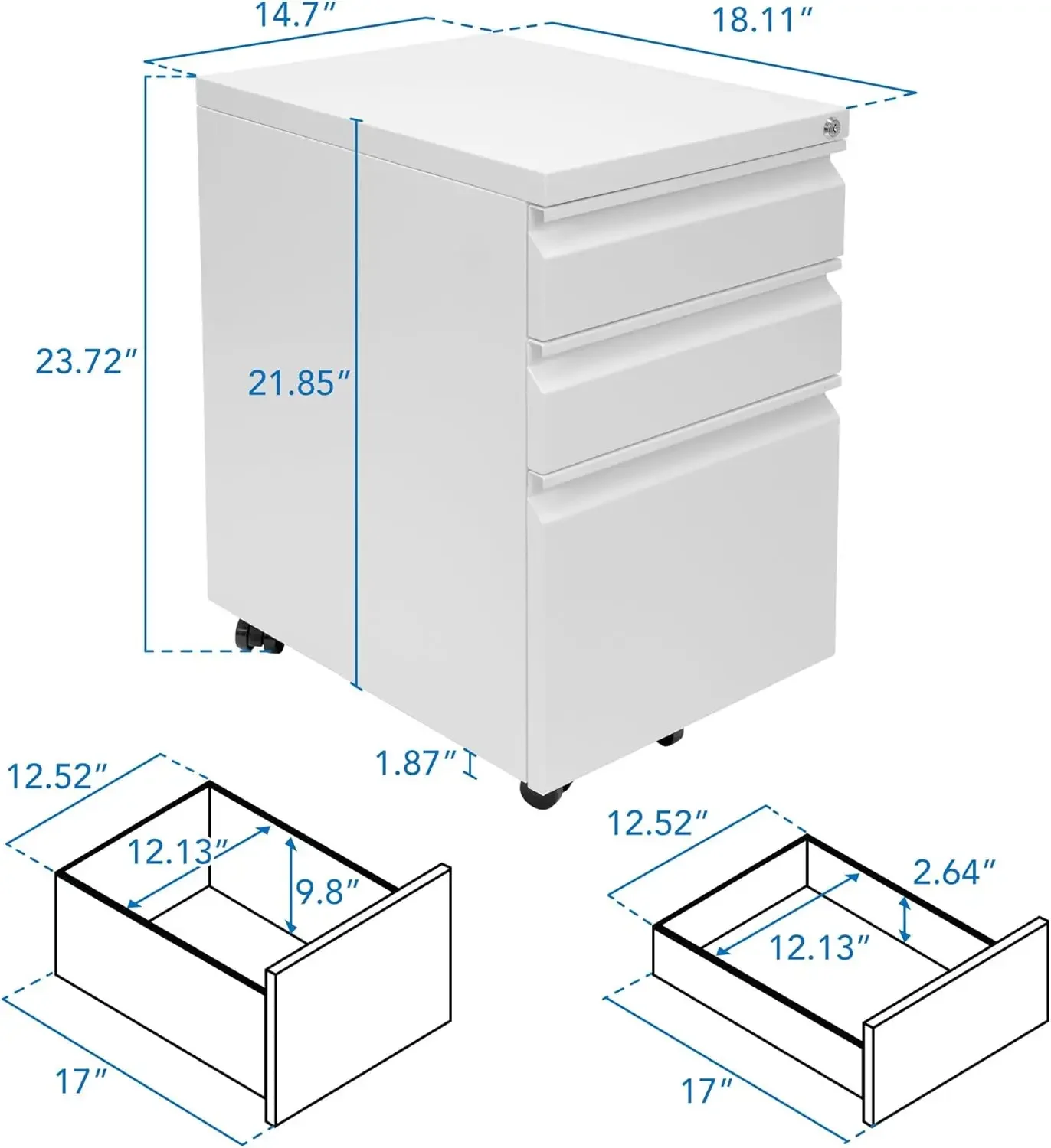 Mount It 3 Çekmeceli Kilitli v - Drawer Pedestal Cabinet incelemesi ve fiyatı