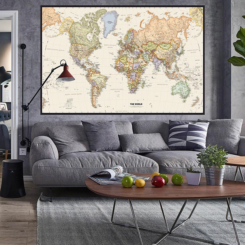 150x225 cm Retro Dünya Haritas - Home Office Backdrop incelemesi ve fiyatı