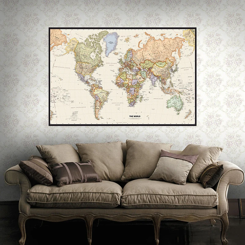 150x225 cm Retro Dünya Haritas - Home Office Backdrop incelemesi ve fiyatı