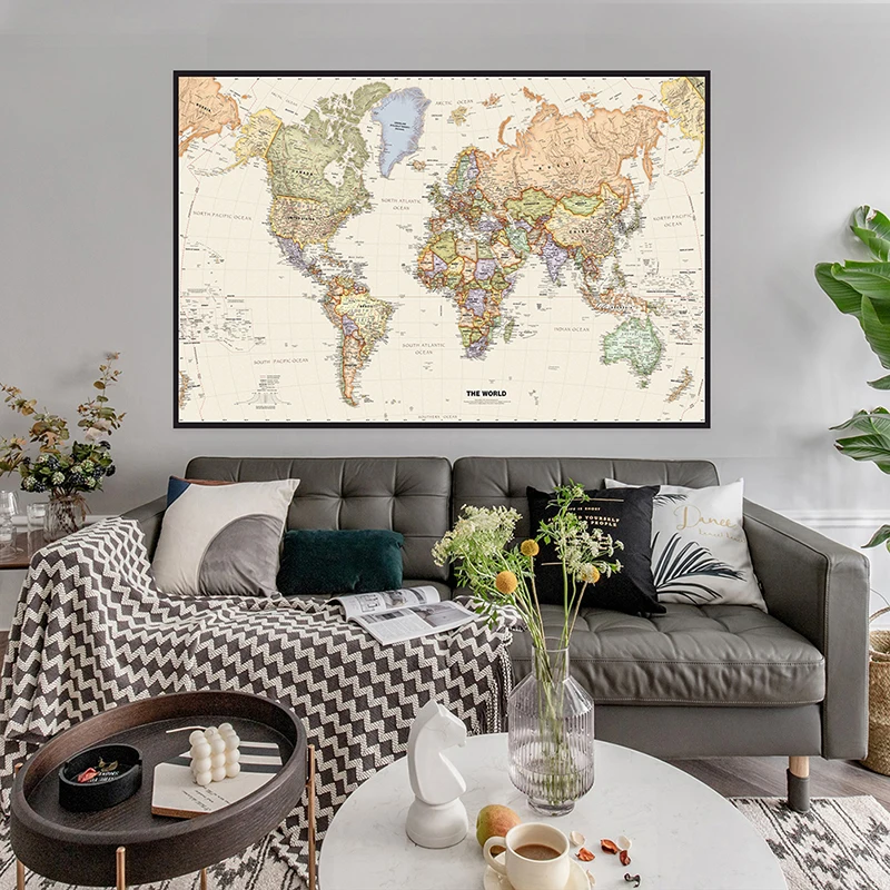 150x225 cm Retro Dünya Haritas - Home Office Backdrop incelemesi ve fiyatı