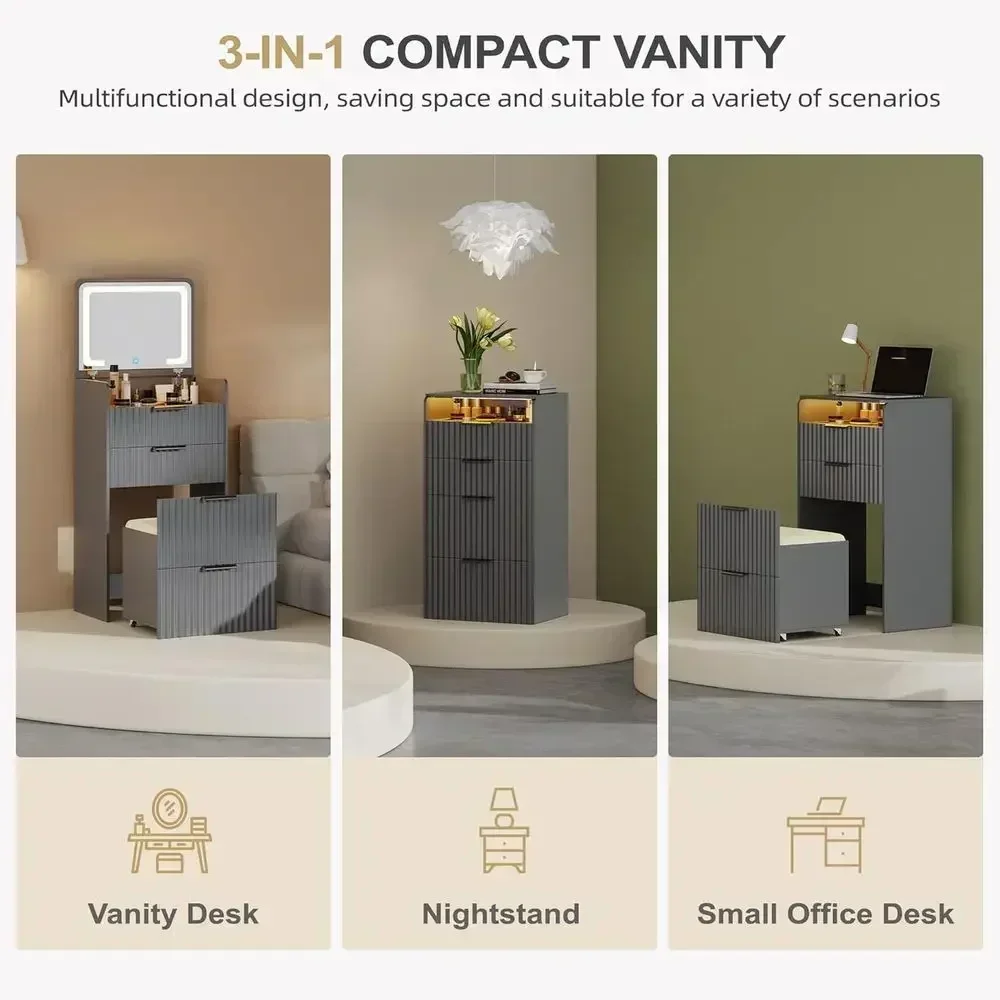 Gri Küçük Makyaj Masası, Açılı - Desk Drawer Small incelemesi ve fiyatı