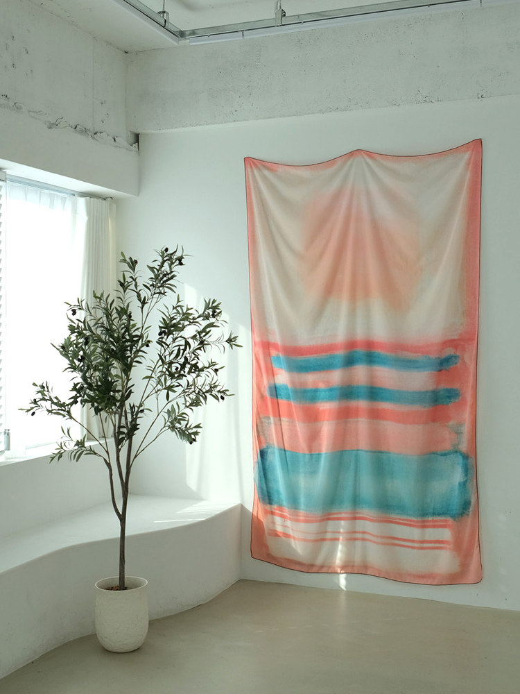 Şifon Pembe Sahil Desenli Veri - Home Office Backdrop incelemesi ve fiyatı
