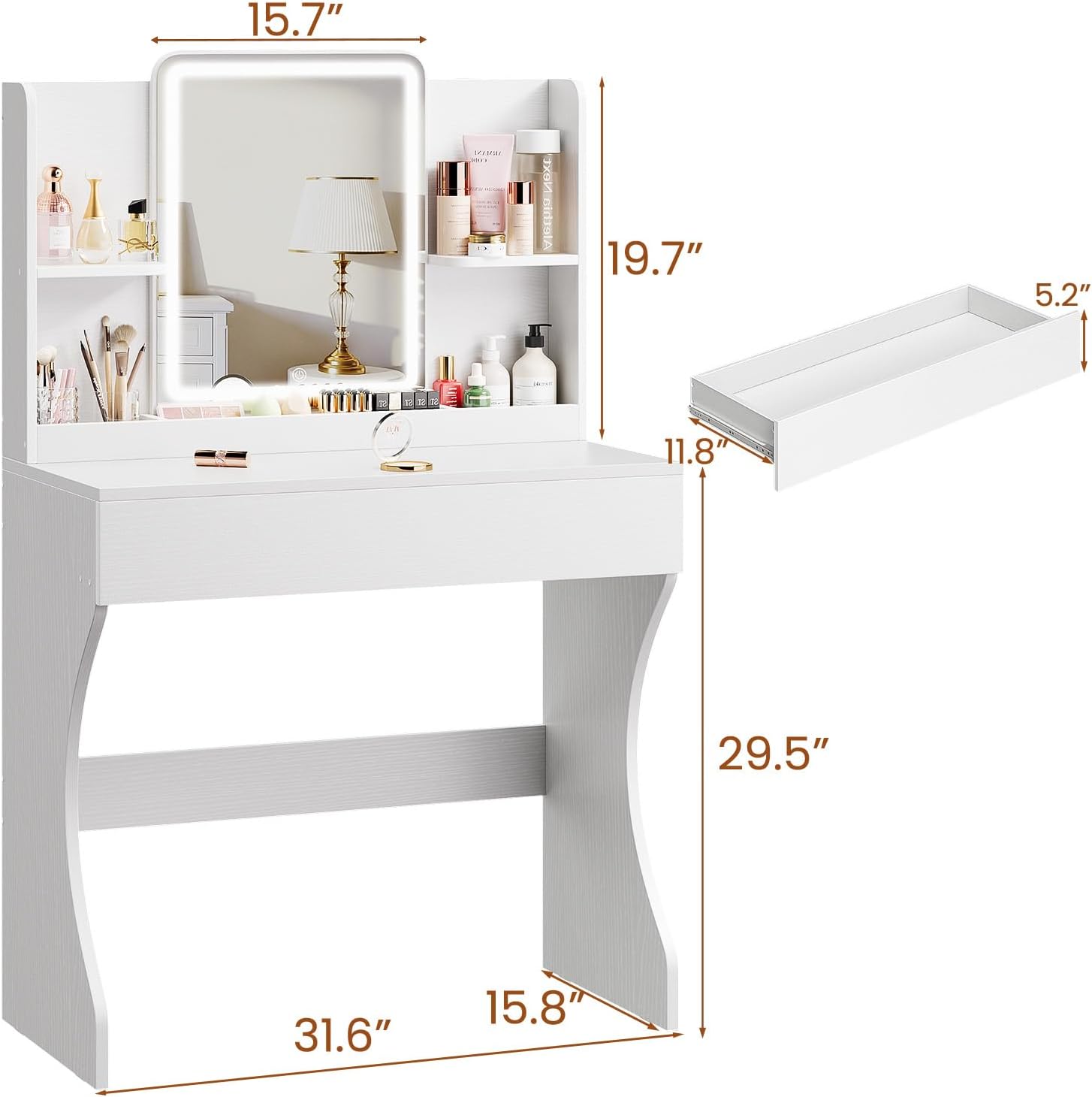 Beyaz Küçük Makyaj Masası, Ayn - Desk Drawer Small incelemesi ve fiyatı