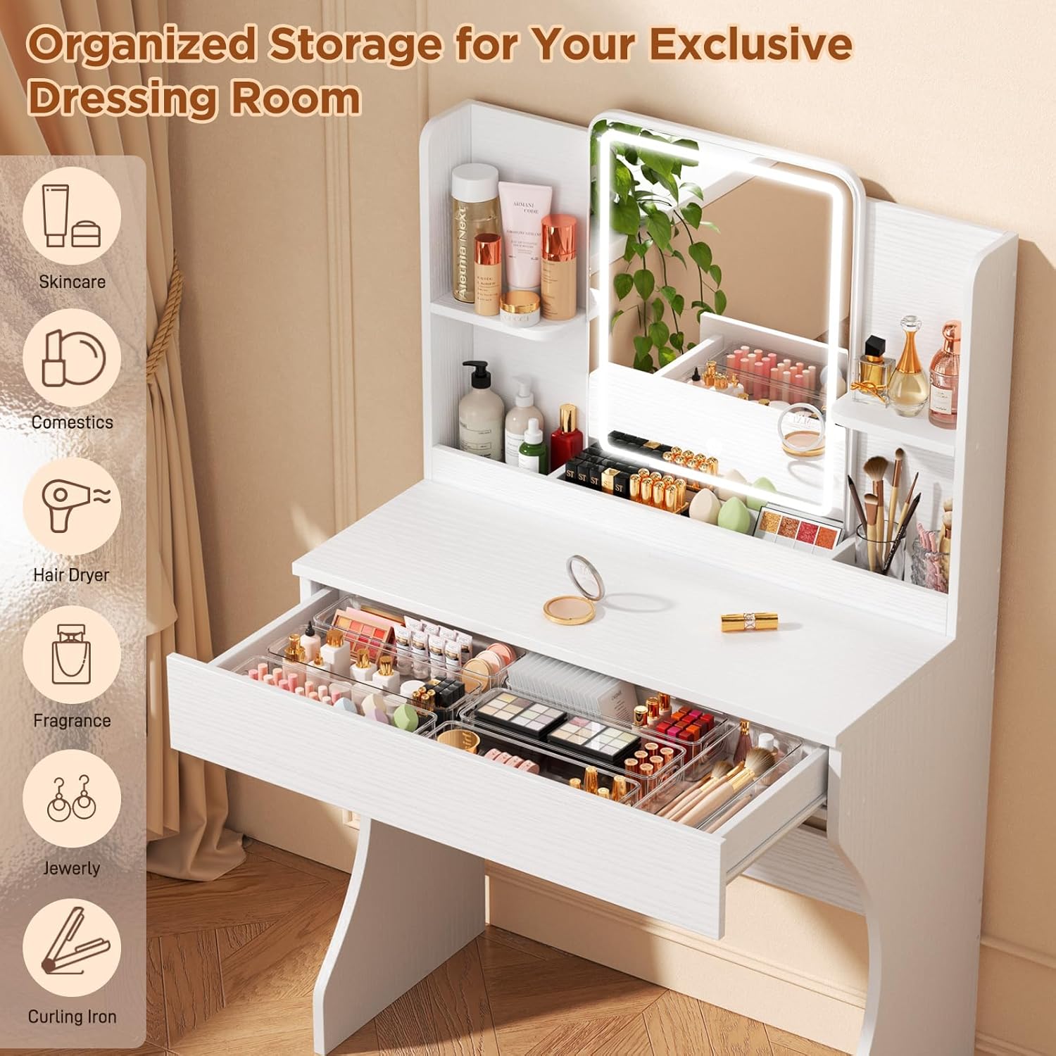 Beyaz Küçük Makyaj Masası, Ayn - Desk Drawer Small incelemesi ve fiyatı