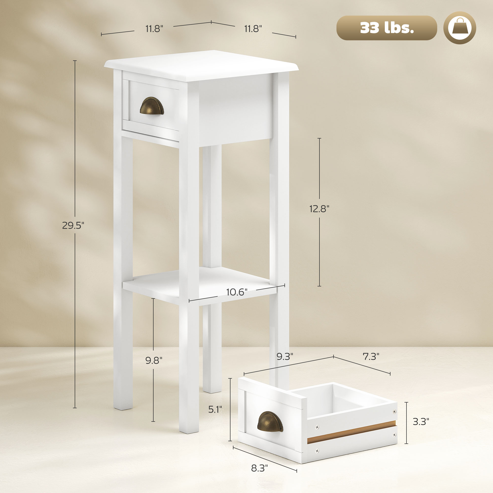 Homcom Dar Uçlu Sehpa, Çekmece - Desk Drawer Small incelemesi ve fiyatı