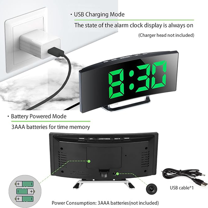 LED Dijital Çalar Saat Kavisli - Led Desk Clock incelemesi ve fiyatı
